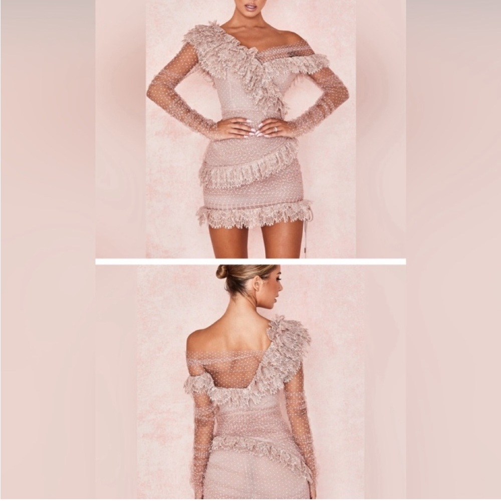 Elegant Off-Shoulder Pink Dress